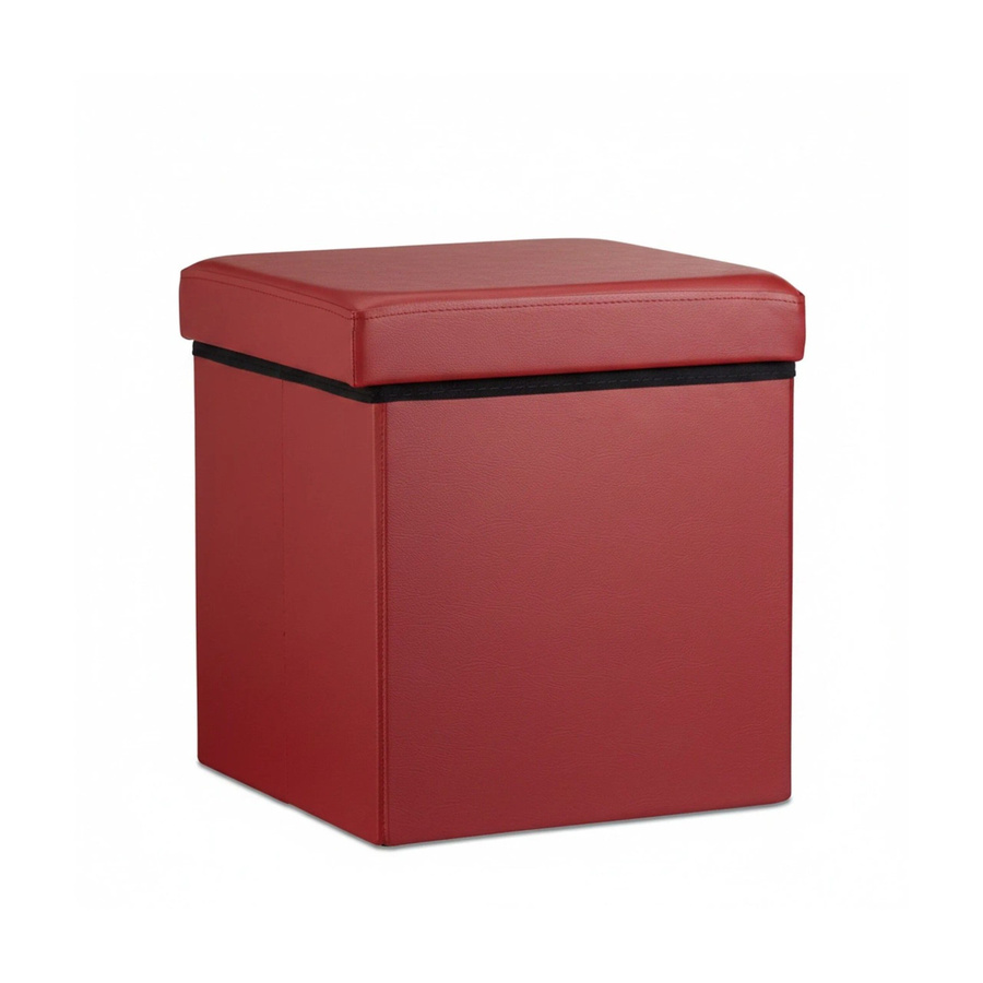 Relaxdays Sitzhocker Softbody aus Kunstleder in Rot, faltbar, B/T/H: 38 x 38 x 38 cm - Bild 2