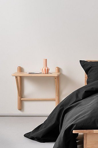 Jotex NIMBUS Wandmontierter Nachttisch aus Kiefernholz in Beige mit rustikalem Design, B/T/H: 40 x 30 x 40 cm - Bild 1