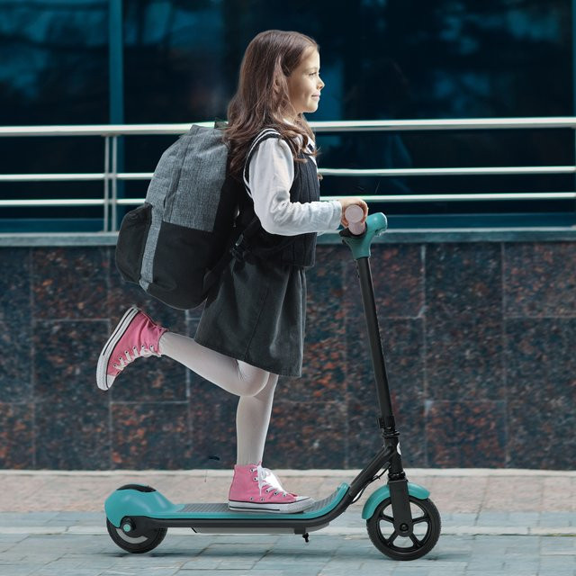 Sinaopus Kinder-Elektroroller mit 110W Motor, 6,5-Zoll E-Scooter für Kinder ab 6 Jahren in Türkis/Mehrfarbig mit 14 km/h Höchstgeschwindigkeit - Bild 1