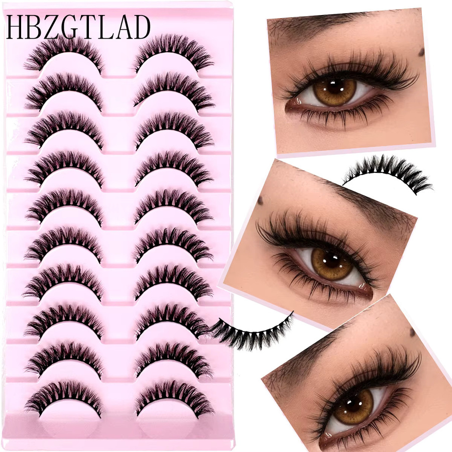 AMSDCN Künstliche Wimpern, 10 Paar, 3D-Natürlich, Katzenaugen-Look - Bild 3