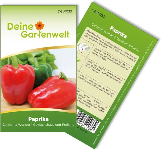 Deine Gartenwelt Paprika California Wonder Samen - Bild 1