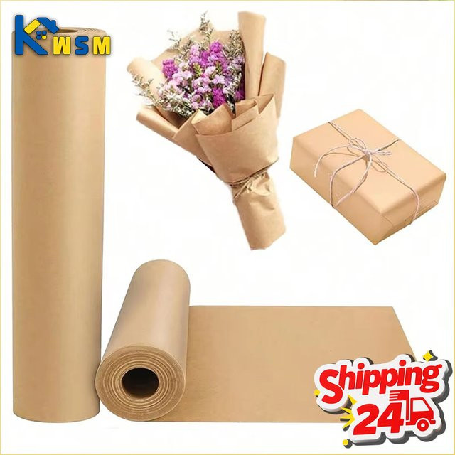 Biologisch abbaubare Kraftpapierrollen in Braun zum Verpacken von Blumensträußen und Geschenken - Bild 1