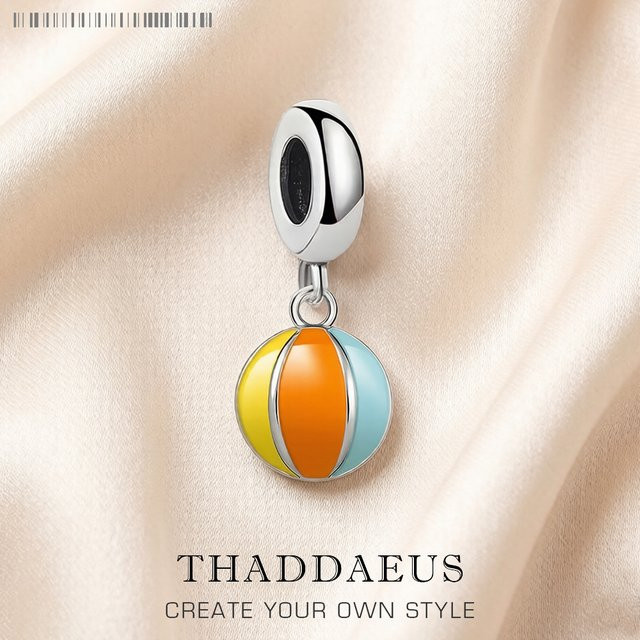 Thaddaeus Anhänger, Wasserball-Charm, 925 Silber, Bunt, Damen - Bild 1