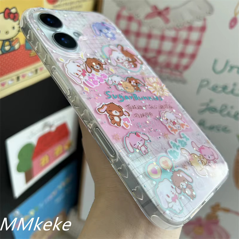 MMkeke iPhone Hülle im Kawaii Sugar Bunnies Design, Doppelschicht IMD, Mehrfarbig, passend für iPhone 17 Pro Max, 16 Pro Max, 15 Pro, 14 und 13 - Bild 2