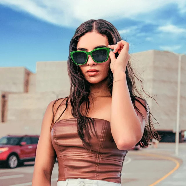 BLUEMOKY Cat-Eye-Sonnenbrille, Vollrand, grün, Damen, Kunststoff - Bild 1
