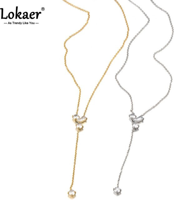 Lokaer Halskette Edelstahl, Zirkonia, Damen - Bild 1