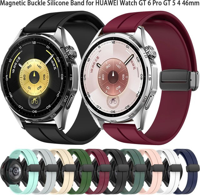 Huawei Uhrenarmband Silikon, Schwarz, Unisex, 20 22 mm - Bild 1