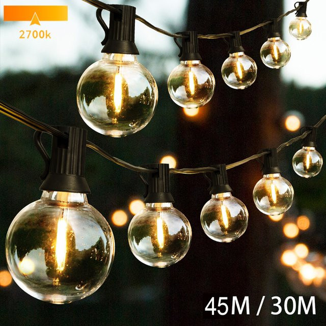 Avanlo Outdoor LED Lichterkette G40 mit bruchsicheren Glühbirnen in Warmweiß für Garten, Terrasse, Hochzeit und Party - Bild 1