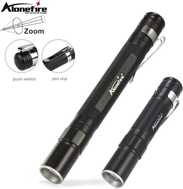 Alonefire Mini-Taschenlampe mit LED Zoom in Schwarz für Outdoor, Wandern und Arbeit - Bild 1