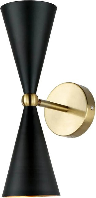 Easylight Wandlampe aus Metall in Gold und Schwarz, 2-flammig Up Down Design, Höhe: 33 cm, E14 - Bild 1