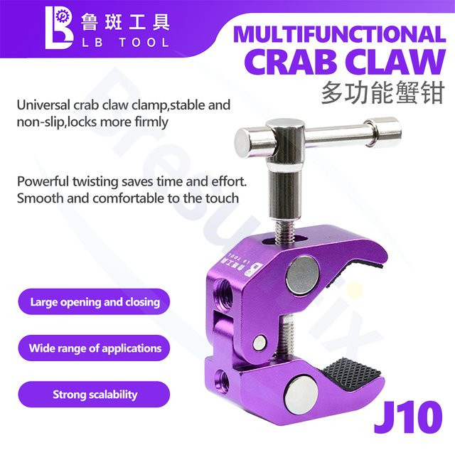 LuBan J10 Multifunktions-Krabbenzange in Lila mit rutschfestem Griff und 55 mm Klemmabstand für die Mobiltelefon-Reparatur - Bild 1