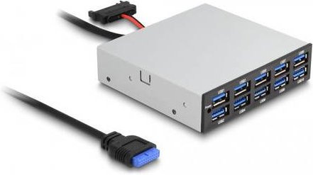 Delock 64208 USB-Erweiterungskarte 3,5 Zoll Einbauwinkel in Schwarz, Grau und Silber - Bild 1