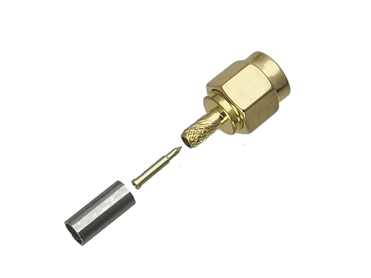 10 Stück SMA Stecker Männlich Crimp für RG174 RG316 LMR100 Kabel, Gerade RF Koaxial Adapter in Gold - Bild 2