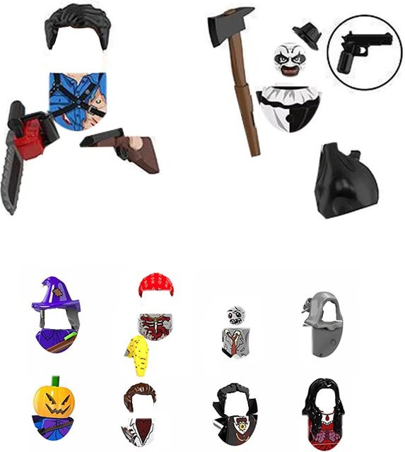 Disney DIY Horror-Bausteine, Halloween-Figuren-Spielzeug, Fantasy, Bunt / Mehrfarbig, Kunststoff - Bild 1
