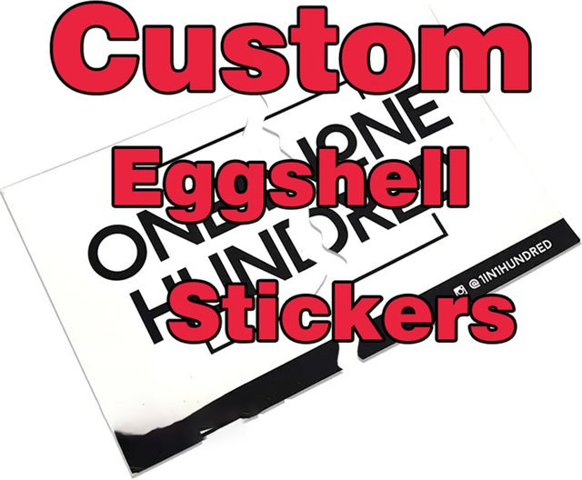 Personalisierte Eierschalen-Aufkleber mit Logo-Namensetikett in Weiß, handgemachte Kawaii-Sticker für Laptop und Schreibwaren - Bild 1