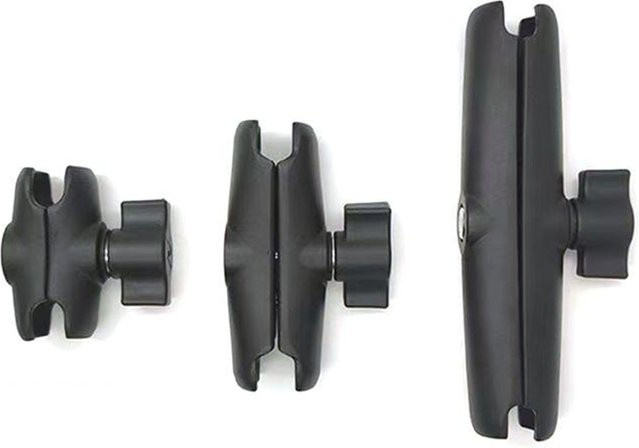 DIXSG Metall Ram Mount Halterung mit Doppelbuchsenarm für Motorrad und Action Kamera, Schwarz, B/T/H: 6 x 9 x 15 cm - Bild 1