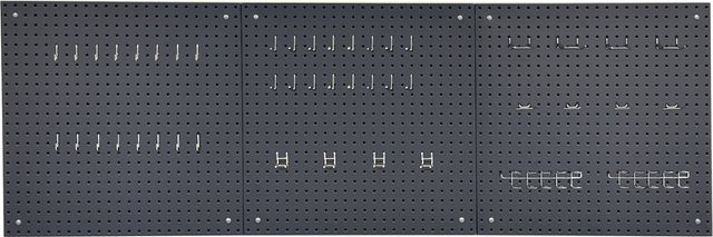 RIKTA ProLine Lochwand-Set 49-teilig aus Stahl in Schwarz Matt, B: 183 cm, T: 1,3 cm, H: 61 cm - Bild 1