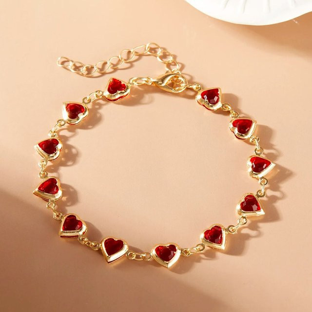 belleper Armband, rote Kristall-Zirkon, Metall, Damen - Bild 1