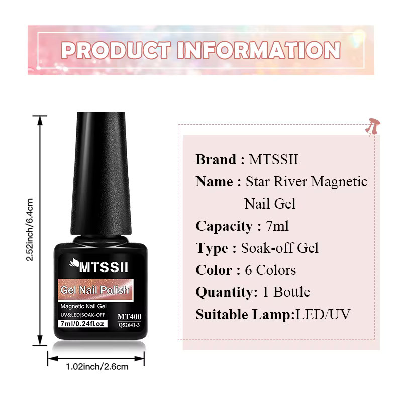 Mtssii Kristall Katzenauge Gel-Nagellack, 7 ml, schimmernd - Bild 5