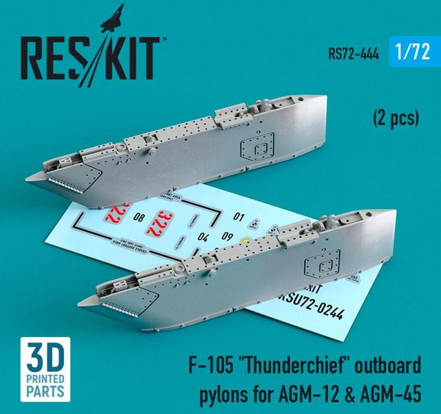 ResKit Models F-105 Thunderchief Outboard AGM-12 & AGM-45 Pylons, 2-teiliges Set - Bild 1