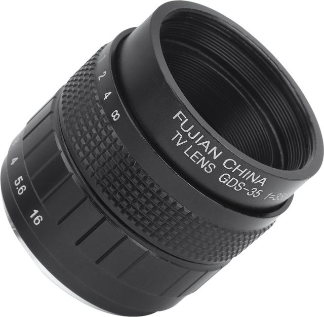 KaiSai 35 mm F1,7 C-Mount Objektiv für spiegellose Kameras, Schwarz - Bild 1