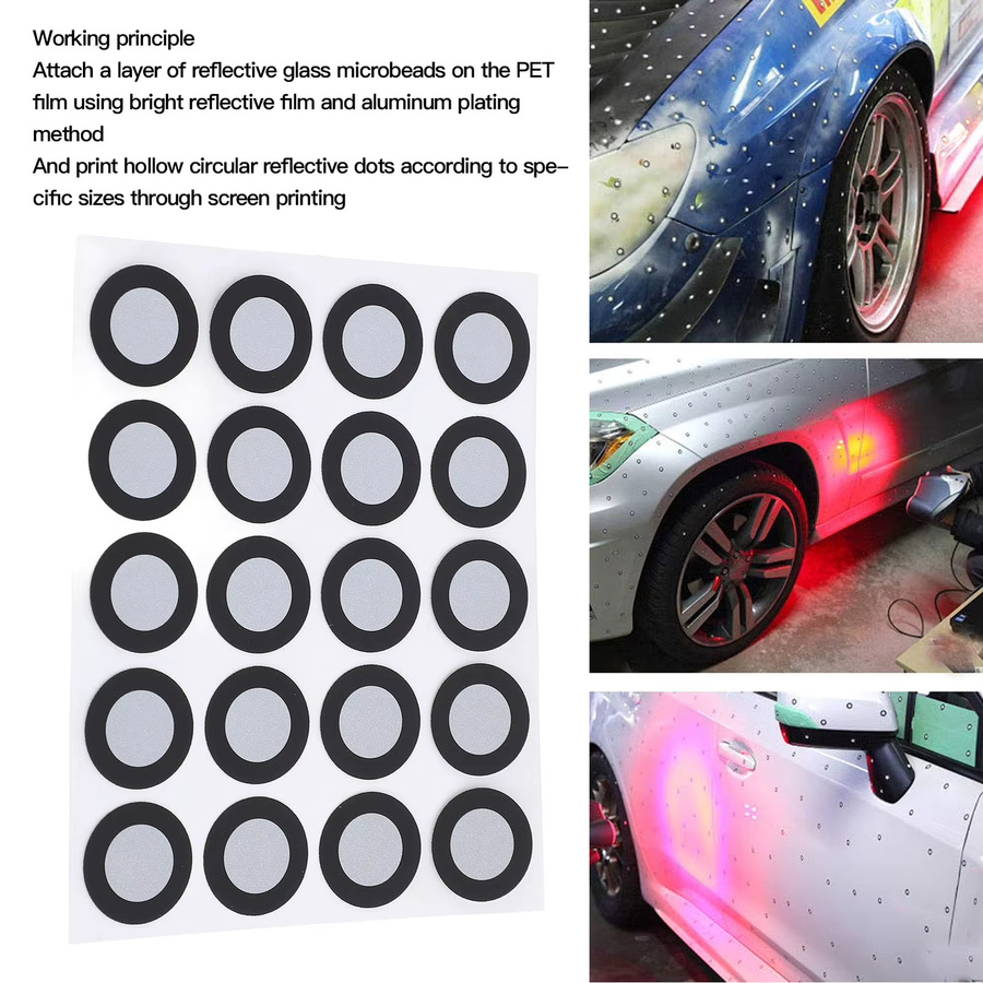 200 Stück 3D-Scanmarker in Schwarz, diffuse Reflexionsmarkierungspunkte für professionelles 3D-Tracking, ID: 12 mm, OD: 19 mm - Bild 2