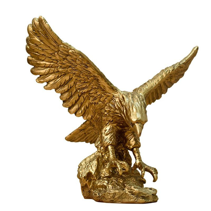 Yiran Furniture Goldene Adler Statue aus Harz als Deko-Ornament für dein Home Office oder Desktop - Bild 4