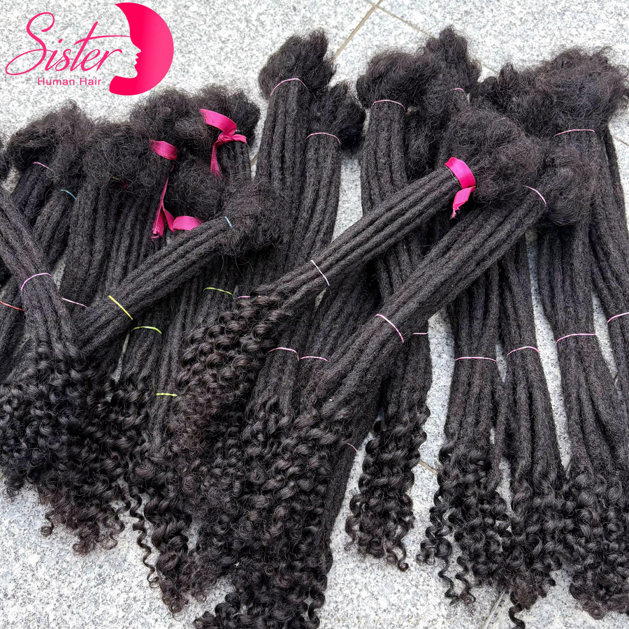 SISTER HAIR Loc-Dreadlock-Verlängerung, 100 % Echthaar, 8–14 Zoll, 50 Stränge, Unisex - Bild 4