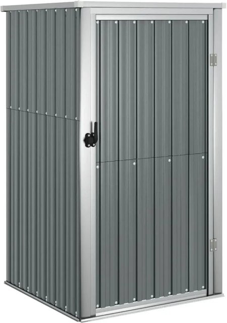 vidaXL Metallschrank Grau aus verzinktem Stahl mit Schrägdach B/T/H: 88 x 89 x 161 cm - Bild 1