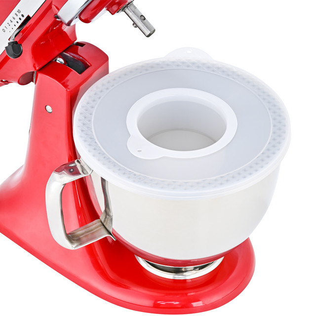 Edelstahl-Mixerschüssel mit Deckel in Silber, kompatibel mit KitchenAid Tilt-Head Stand Mixern, 4,5-5 Quart - Bild 1