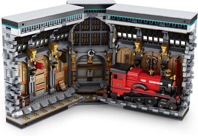 Reobrix Bahnhof Gebäude Klemmbaustein Modell mit Zug 3060 Teile ab 14 - Bild 1