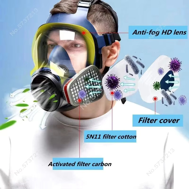AnruiGe PROTECT Sieben-in-Eins-Schutzmaske mit doppelter Filtration als Sicherheits-Anti-Giftigkeitsmaske und Schweißschutz - Bild 3