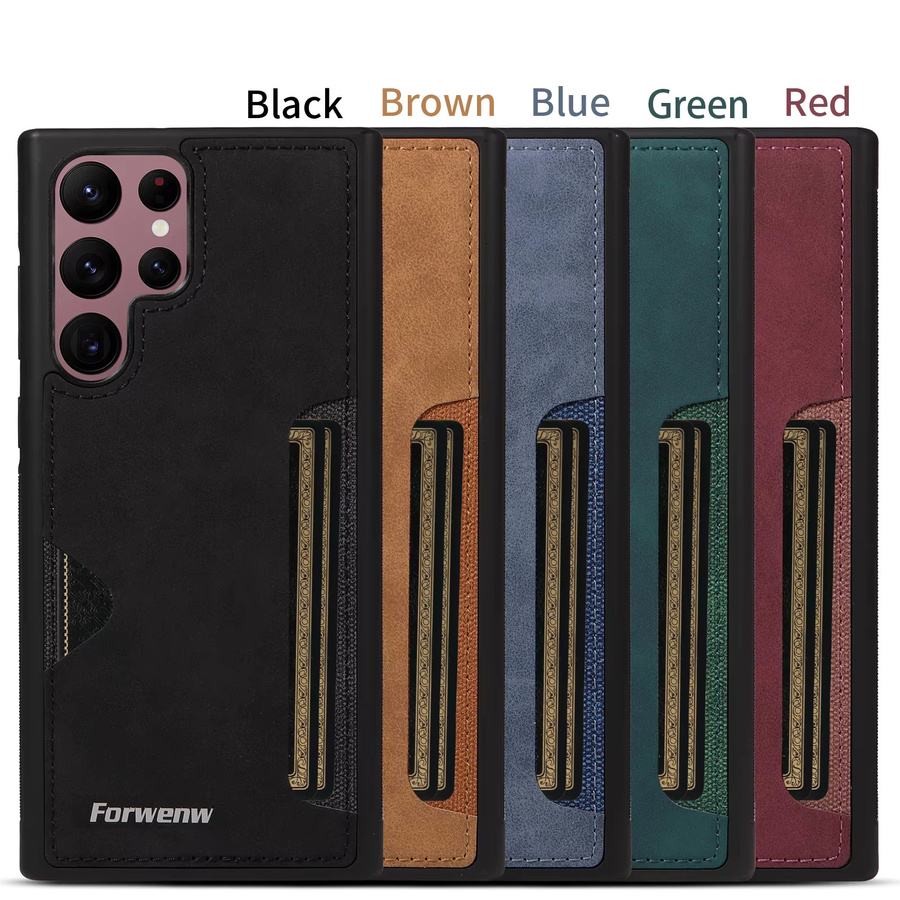 Retro Leder Handyhülle für Samsung Galaxy S25 S24 S23 S22 S21 S20 S10 Ultra Plus Note 20 Luxus Cover mit Kartenfach - Bild 2