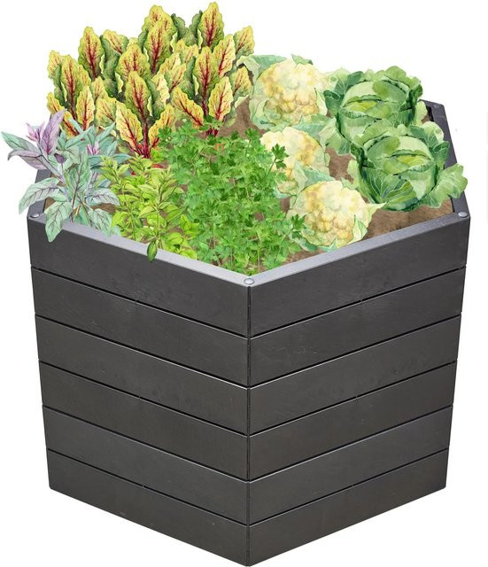 Garantia Hochbeet Ergo L 75 in Stone Grey aus Recyclingkunststoff für Garten, Kräuter und Gemüse, B: 110 cm, T: 75 cm, H: 110 cm - Bild 1