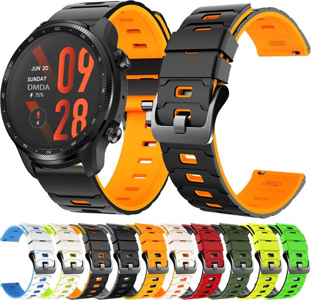 Uhrenarmband Silikon, 22 mm, Schwarz, Unisex - Bild 1