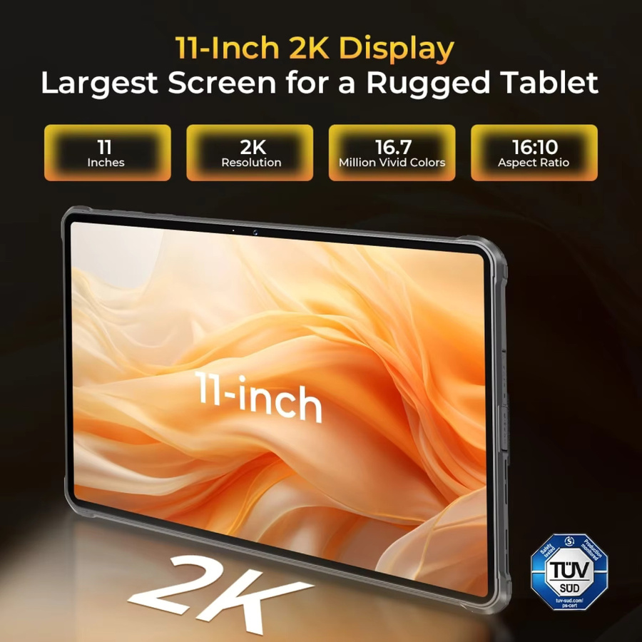 Oukitel RT8 Robustes Tablet mit 11 Zoll FHD+ Display, 6GB RAM, 256GB Speicher, MediaTek Helio G99, 20000mAh Akku, Android 13 und NFC in Orange oder Black - Bild 5
