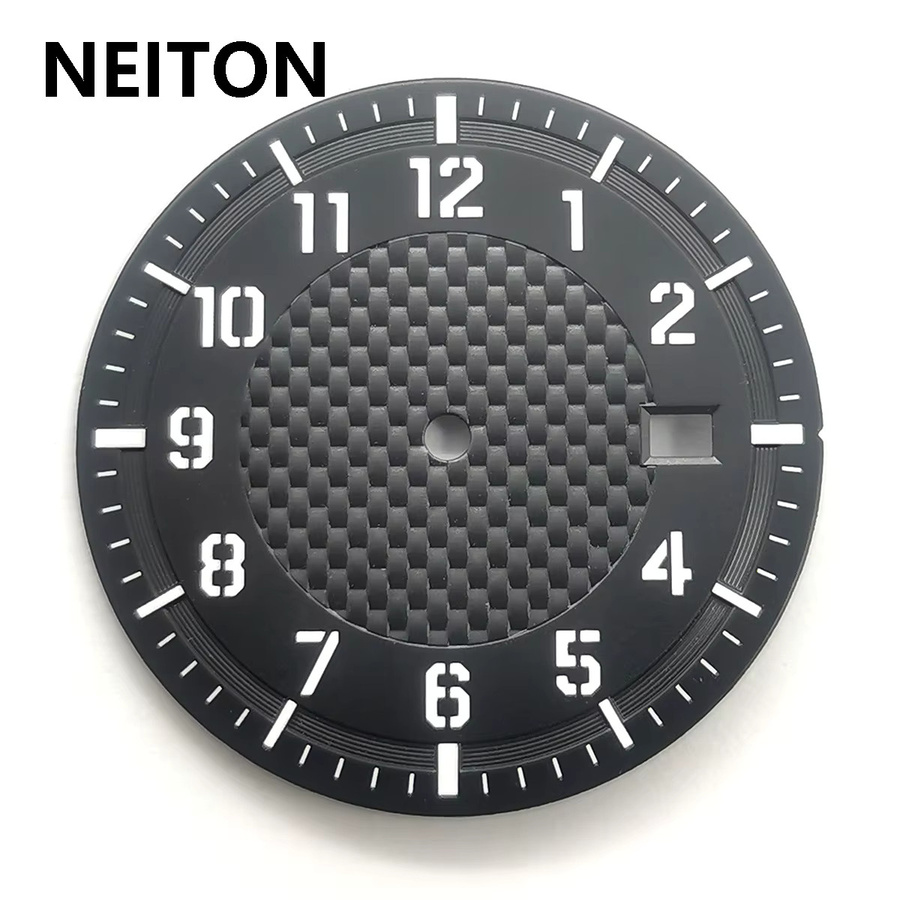NEITON Uhrenzifferblatt, 33,8 mm, Schwarz, Pilotenstil, Unisex - Bild 2