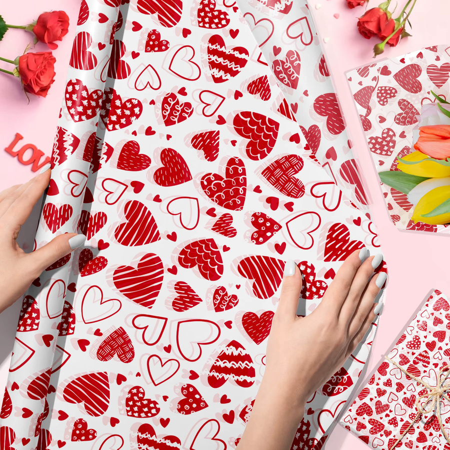 Herzförmiges Seidenpapier für Geschenke und Dekorationen zu Hochzeiten, Valentinstag oder Partys - Bild 2