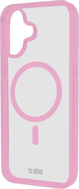 Apple iPhone 16 Case mit farbigen Rändern und MagSafe Kompatibilität, Pink/Transparent - Bild 1