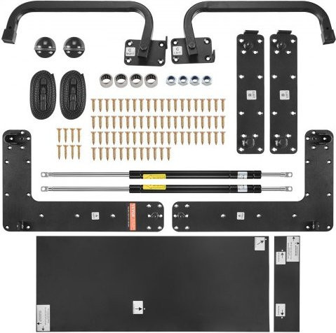 VEVOR Murphy-Bett-Bausatz Queen Deluxe in Schwarz, mechanischer Hardware-Kit für Wandbetten mit pneumatischem Hebel, B/T/H: 218,5 x 170,0 x 221,0 cm - Bild 1