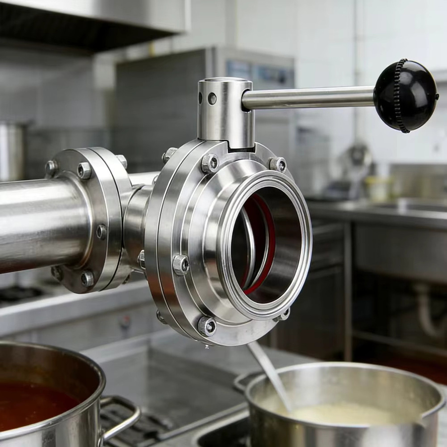 AICANTEK Sanitär-Absperrklappe Tri-Clamp aus Edelstahl 304 in Silber, gerade Ausführung für Heimbrauerei, Bier und Molkerei - Bild 4