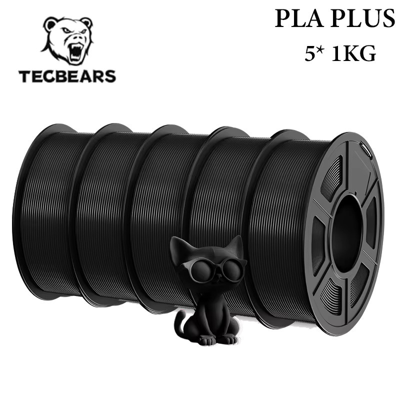 TECBEARS PLA+ 3D-Drucker-Filament Set, Matte Ausführung, 1,75 mm, 5 kg (5 Rollen) - Bild 5