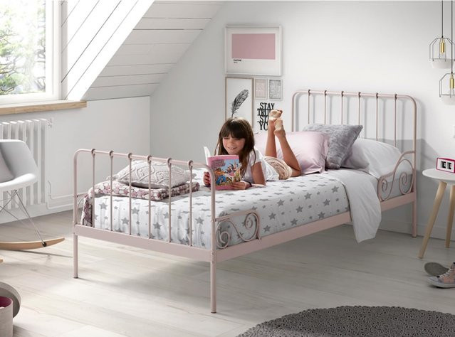 Vipack Metallbett Alice in Pink, nostalgisches Kinderbett aus Metall, B/T/H: 90 x 200 cm - Bild 1