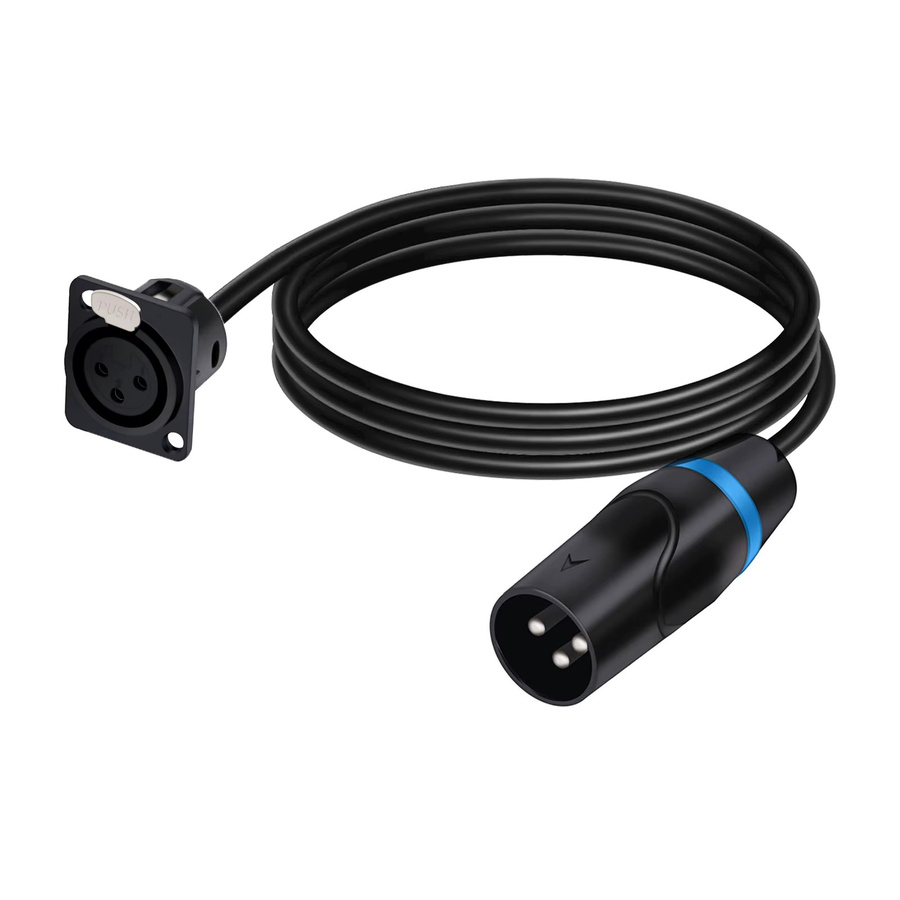 Thamtrank XLR Pass Through Konverter Kabel mit 3-Pin XLR Stecker und Panel Mount Buchse für Bühnenbeleuchtung und Mixer in Rot und Schwarz - Bild 3