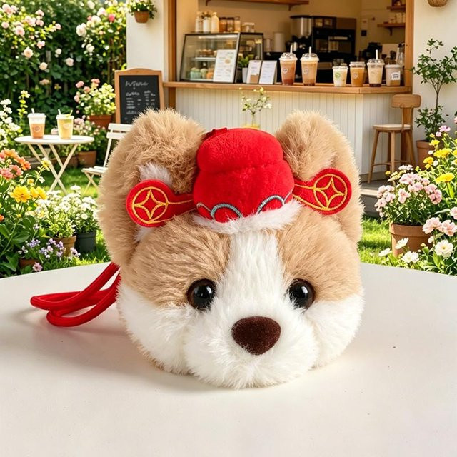 Binchi Fitness Schlüsselanhänger Eiswaffel Hund Plüsch, Kinder, Unisex - Bild 1