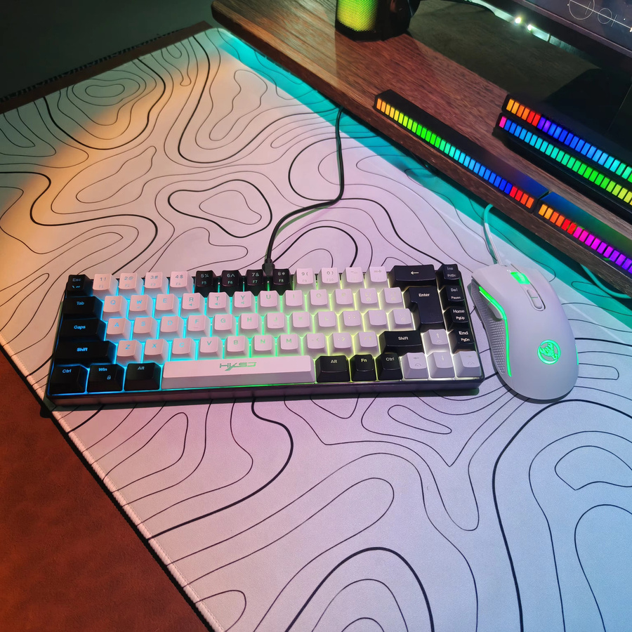 HXSJ Gaming-Tastatur und Maus Set mit 68 Tasten und RGB-Hintergrundbeleuchtung, ergonomisch und kompakt für PC, Laptop und Mac - Bild 4
