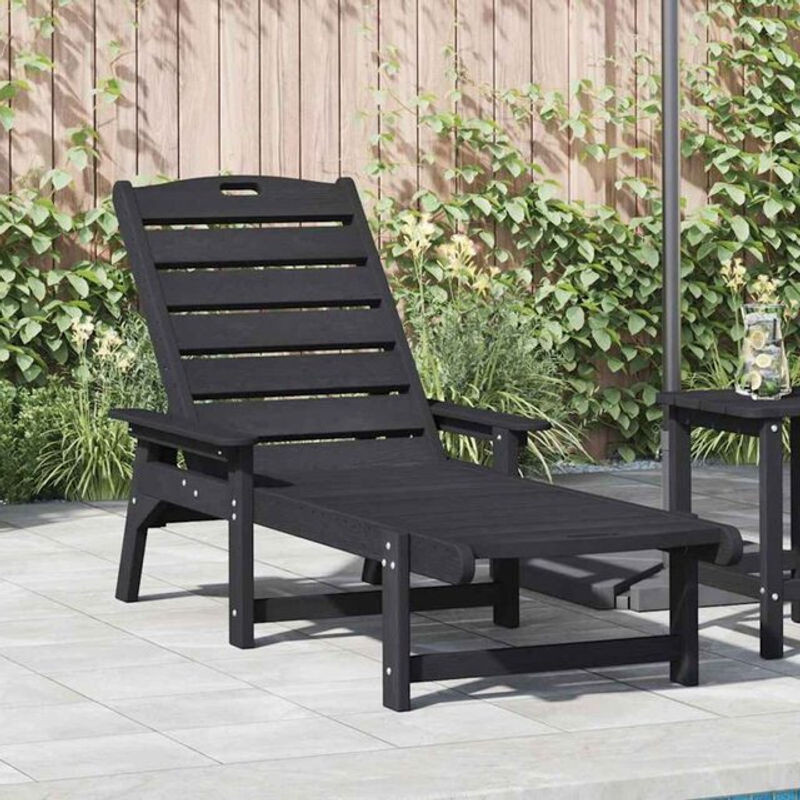 Sonnenliege vidaxl in Schwarz aus Kunststoff und Metall, B/T/H: 73,5 x 92 x 90 cm - Bild 1