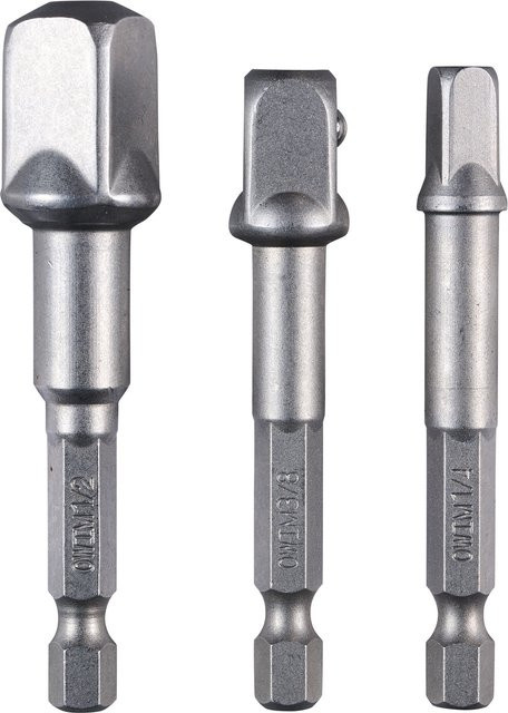 Parkside Bitverlängerung und Vierkantadapter PVA 4 A1 Set mit Tiefenstopp in Schwarz und Silber - Bild 1