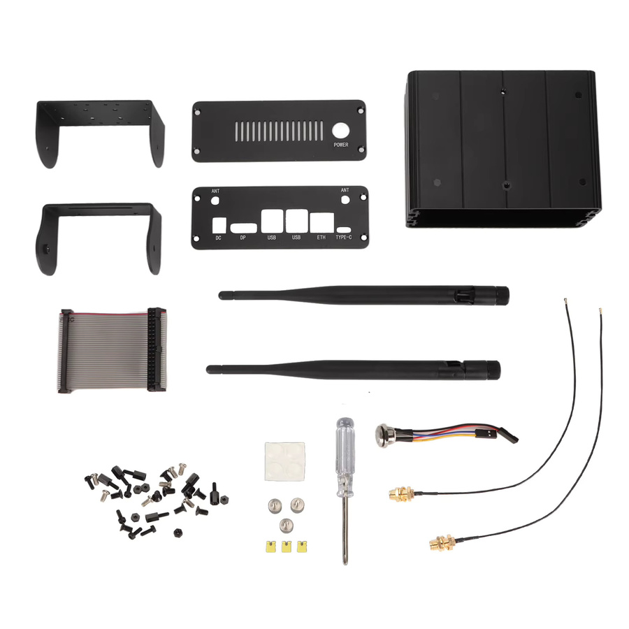 Qiilu Aluminiumgehäuse für Jetson Orin Mini und Jetson Orin Nano NX Kits mit Kamerahalter, Schwarz - Bild 2