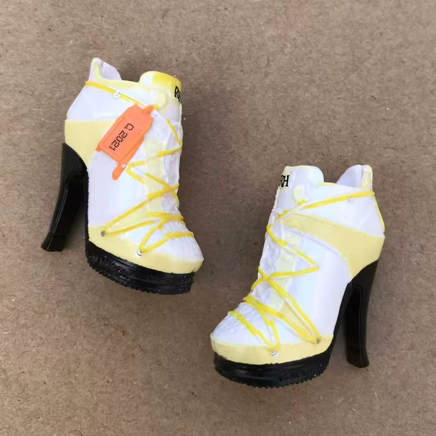ROUND YUAN Regenbogen Puppe Stiefel High Heels, Puppen Zubehör, Braun - Bild 2